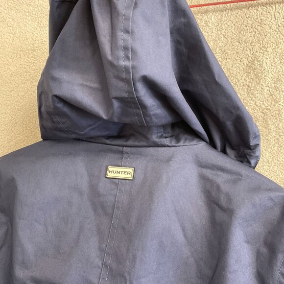 NEW Hunter Women's M Water Resistant Cotton Smock Rain Jacket Hooded Navy - Picture 11 of 13